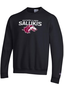 Champion Southern Illinois Salukis Mens Black Primary Logo Long Sleeve Crew Sweatshirt