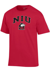 Champion Northern Illinois Huskies Red Arch Mascot Short Sleeve T Shirt