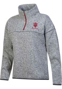 Womens Indiana Hoosiers Grey Champion Arctic Qtr Zip