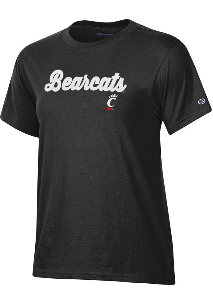 Champion Cincinnati Bearcats Womens Black Glitter Short Sleeve T-Shirt