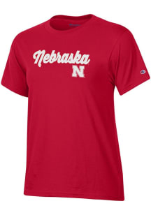 Nebraska Cornhuskers Red Champion Glitter Short Sleeve T-Shirt