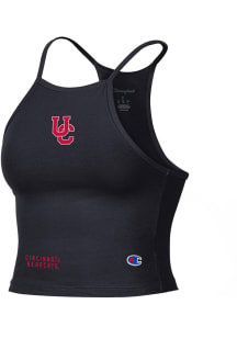 Womens Cincinnati Bearcats Black Champion Halter Crop Tank Top