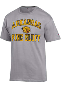 Champion Arkansas Pine Bluff Golden Lions Grey Number One Design Short Sleeve T Shirt