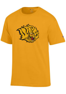 Champion Arkansas Pine Bluff Golden Lions Gold Primary Team Logo Short Sleeve T Shirt