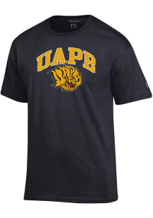 Champion Arkansas Pine Bluff Golden Lions Black Arch Mascot Short Sleeve T Shirt