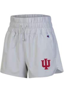 Womens Indiana Hoosiers Silver Champion High Waist Shorts