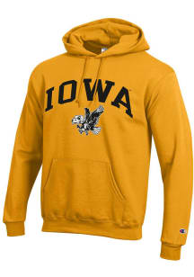 Champion Iowa Hawkeyes Mens Gold Vault Arch Mascot Long Sleeve Hoodie