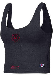 Womens Cincinnati Bearcats Black Champion Scoop Crop Tank Top