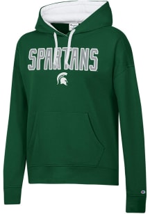 Womens Michigan State Spartans Green Champion Stadium Hooded Sweatshirt