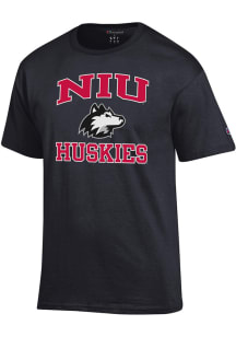 Champion Northern Illinois Huskies Black Number 1 Design Short Sleeve T Shirt