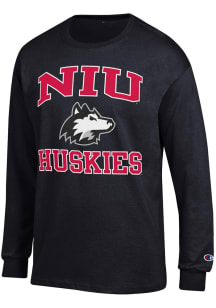 Champion Northern Illinois Huskies Black Number 1 Design Long Sleeve T Shirt