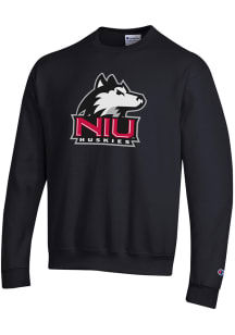 Champion Northern Illinois Huskies Mens Black Primary Logo Long Sleeve Crew Sweatshirt