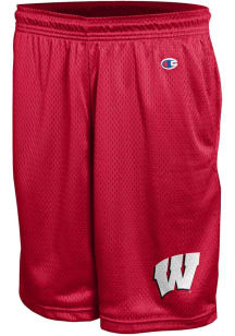 Champion Wisconsin Badgers Mens Red Mesh Shorts