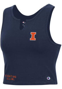 Womens Illinois Fighting Illini Navy Blue Champion V Notch Tank Top