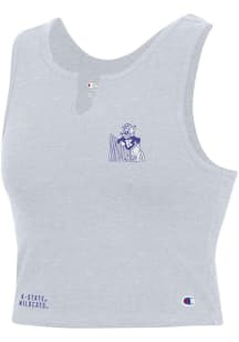 Womens K-State Wildcats Grey Champion V Notch Tank Top