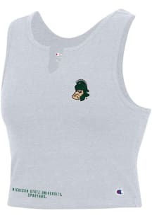 Womens Michigan State Spartans Grey Champion V Notch Tank Top