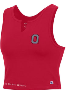 Womens Ohio State Buckeyes Red Champion V Notch Tank Top