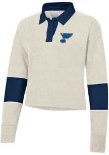 Champion St Louis Blues Womens Oatmeal Super Fan Collared Crew Sweatshirt