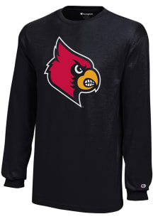 Champion Louisville Cardinals Youth Black Primary Logo Long Sleeve T-Shirt