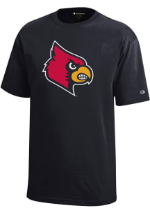 Champion Louisville Cardinals Youth Black Arch Mascot Short Sleeve T-Shirt