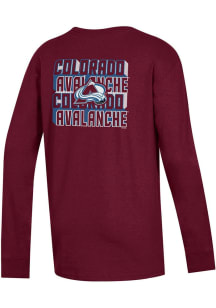 Champion Colorado Avalanche Youth Maroon Wordmark Shadow Long Sleeve T-Shirt