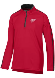 Champion Detroit Red Wings Youth Red Contrast Primary Logo Long Sleeve Quarter Zip Shirt