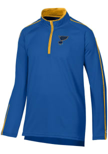 Champion St Louis Blues Youth Blue Contrast Primary Logo Long Sleeve Quarter Zip Shirt