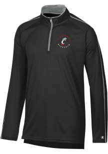 Mens Cincinnati Bearcats Black Champion Stadium Contrast Qtr Zip Pullover