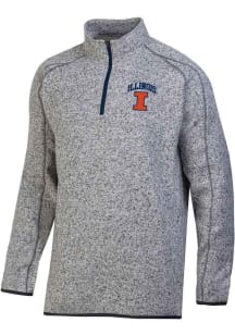 Mens Illinois Fighting Illini Grey Champion Stadium Artic Fleece Qtr Zip Pullover