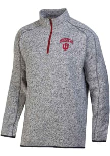 Mens Indiana Hoosiers Grey Champion Stadium Artic Fleece Qtr Zip Pullover