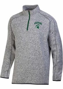 Mens Michigan State Spartans Grey Champion Stadium Artic Fleece Qtr Zip Pullover