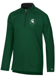 Mens Michigan State Spartans Green Champion Stadium Contrast Qtr Zip Pullover