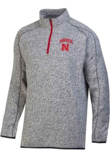 Mens Nebraska Cornhuskers Grey Champion Stadium Artic Fleece Qtr Zip Pullover