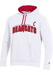Champion Cincinnati Bearcats Mens White Stadium Fleece Graphic Long Sleeve Hoodie