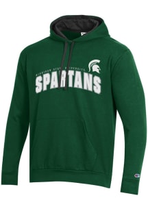 Mens Michigan State Spartans Green Champion Stadium Fleece Hooded Sweatshirt