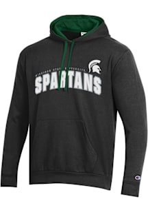 Champion Michigan State Spartans Mens Black Stadium Fleece Long Sleeve Hoodie