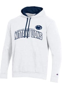 Mens Penn State Nittany Lions White Champion Stadium Fleece Hooded Sweatshirt