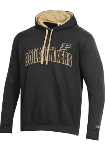 Mens Purdue Boilermakers Black Champion Stadium Fleece Hooded Sweatshirt