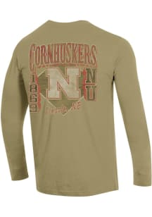 Champion Nebraska Cornhuskers Tan Stadium Three Hits Long Sleeve T Shirt