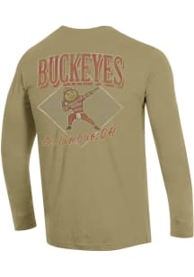 Mens Ohio State Buckeyes Tan Champion Stadium Three Hits Tee