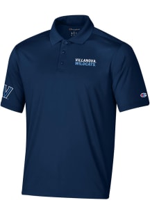 Champion Villanova Wildcats Mens Navy Blue Stadium Essential Short Sleeve Polo