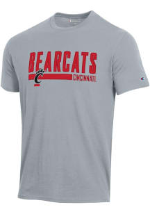 Cincinnati Bearcats Grey Champion Stadium Distressed Short Sleeve T Shirt