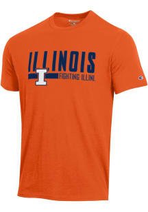 Illinois Fighting Illini Orange Champion Stadium Distressed Short Sleeve T Shirt