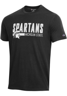 Michigan State Spartans Black Champion Stadium Distressed Short Sleeve T Shirt