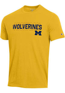 Champion Michigan Wolverines Gold Stadium Shadow Short Sleeve T Shirt