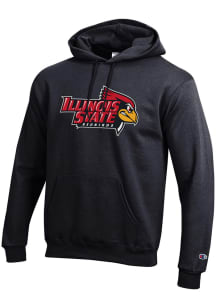 Champion Illinois State Redbirds Mens Black PowerBlend Primary Logo Long Sleeve Hoodie