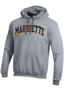 Champion Marquette Golden Eagles Mens Grey PowerBlend Twill Long Sleeve Hoodie