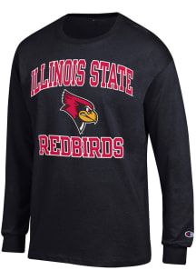 Champion Illinois State Redbirds Black Number 1 Long Sleeve T Shirt