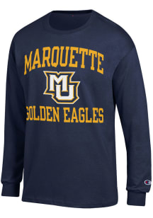 Champion Marquette Golden Eagles Navy Blue Number 1 Long Sleeve T Shirt