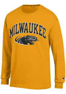 Champion Wisconsin-Milwaukee Panthers Gold Arch Mascot Long Sleeve T Shirt
